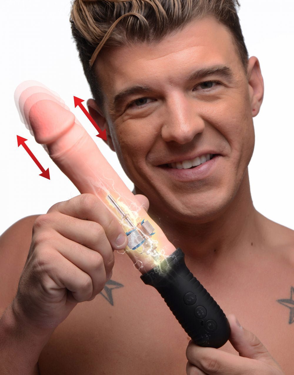 8X Auto Pounder Vibrating and Thrusting Dildo with Handle - vibesextoys - The Rabbit Hole Life