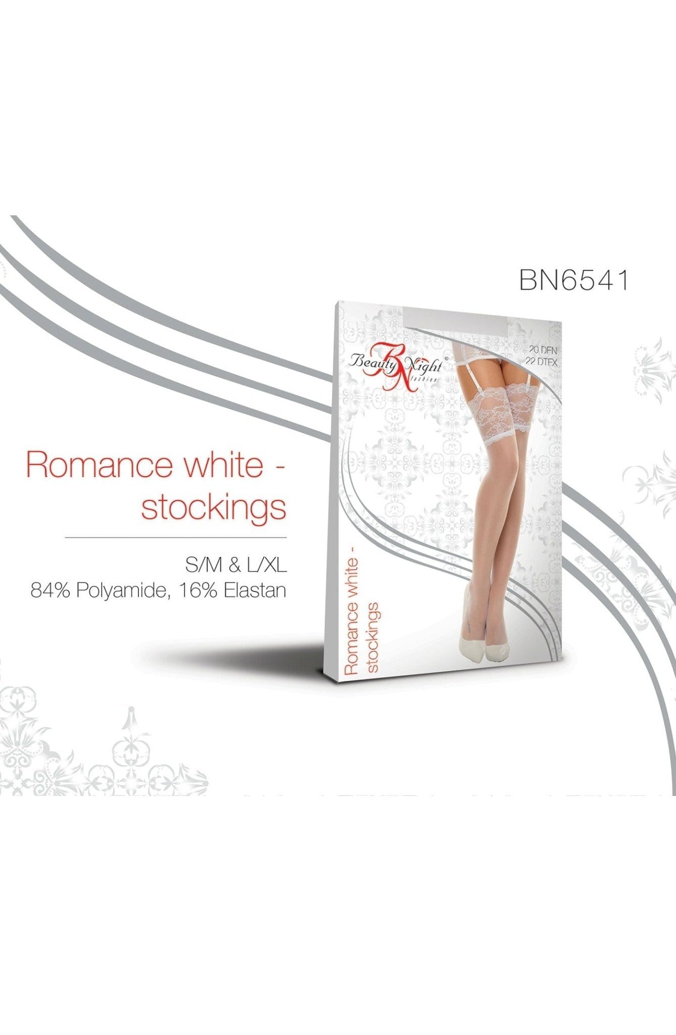 Beauty Night BN6541 Romance Stockings White - The Rabbit Hole Life