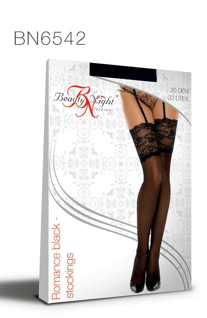 Beauty Night BN6542 Romance Stockings Black - The Rabbit Hole Life