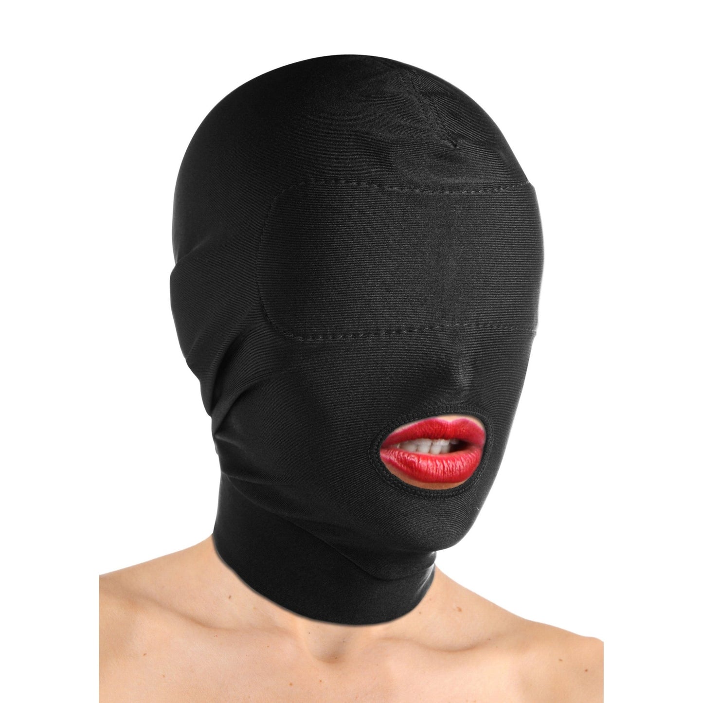 Disguise Open Mouth Hood with Padded Blindfold - Hoods - The Rabbit Hole Life