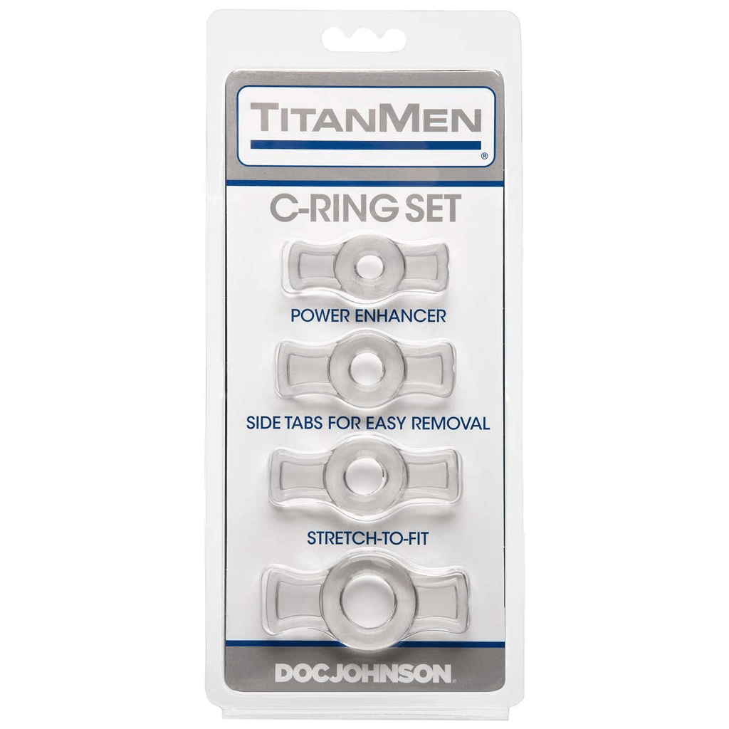 Doc Johnson TitanMen - Cock Ring Set - Clear - For Him - The Rabbit Hole Life