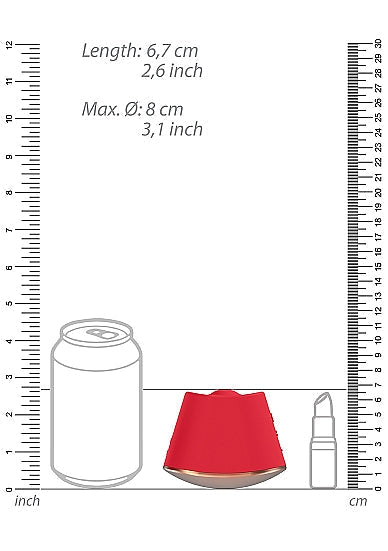 Elegance Dazzling Rotating & Vibrating Clitoral Stimulator Red - Vibrators - The Rabbit Hole Life