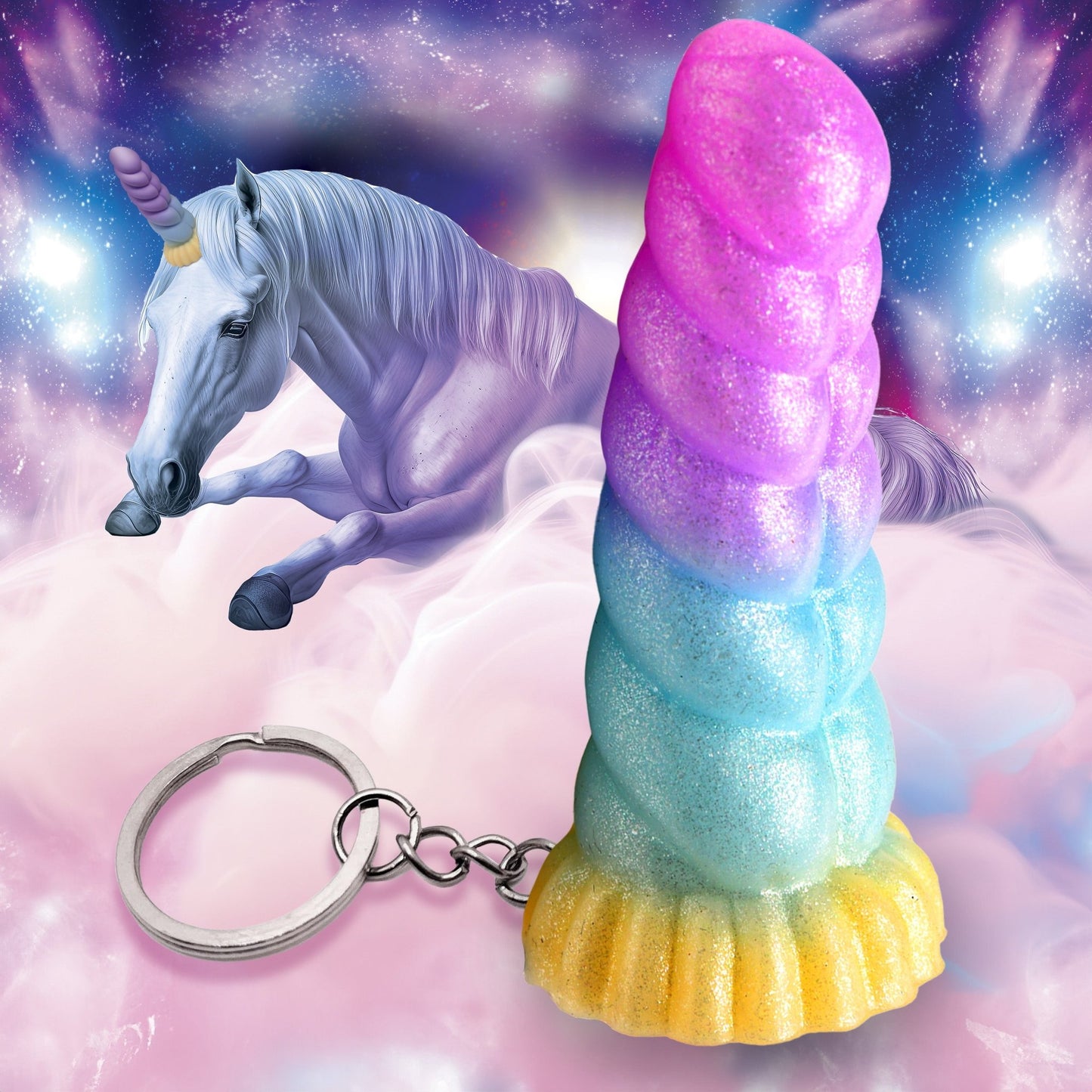 Mystique Unicorn Mini Dildo Key Chain - Misc - The Rabbit Hole Life
