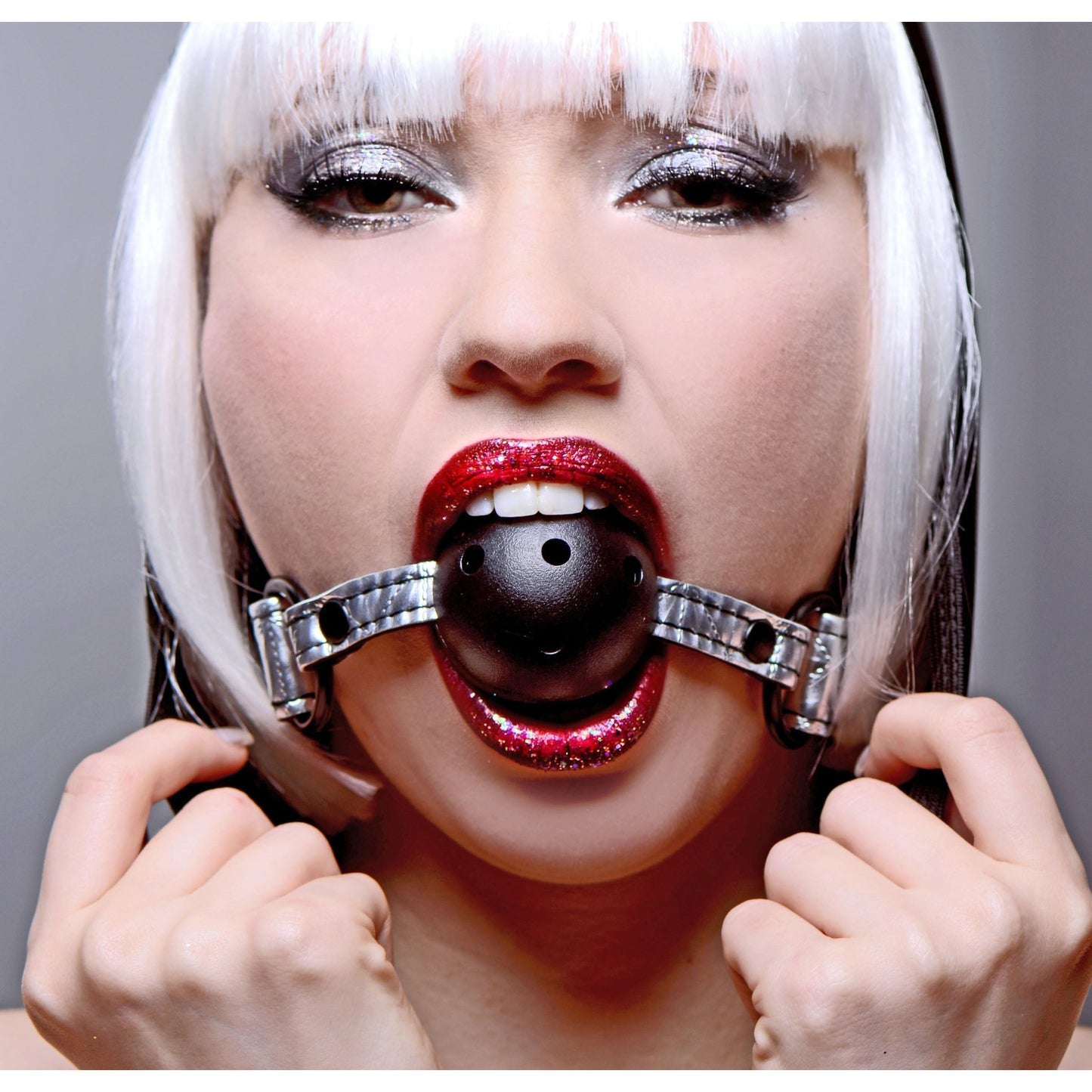 Platinum Bound Gagged Breathable Ball Gag - GAGS - The Rabbit Hole Life