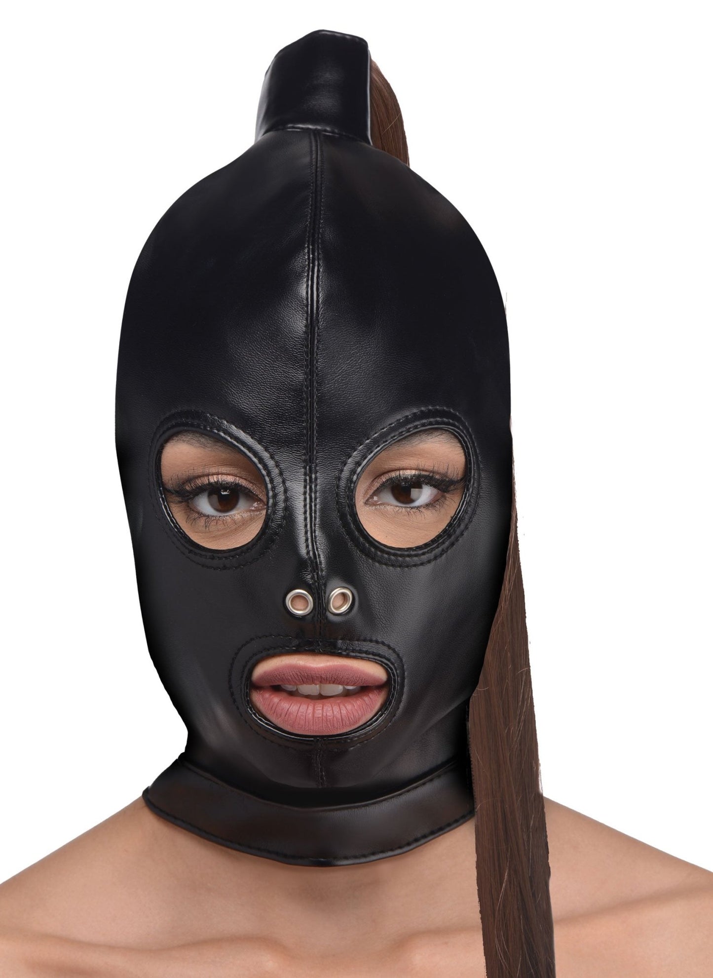 Ponytail Bondage Hood - hoods-muzzles - The Rabbit Hole Life