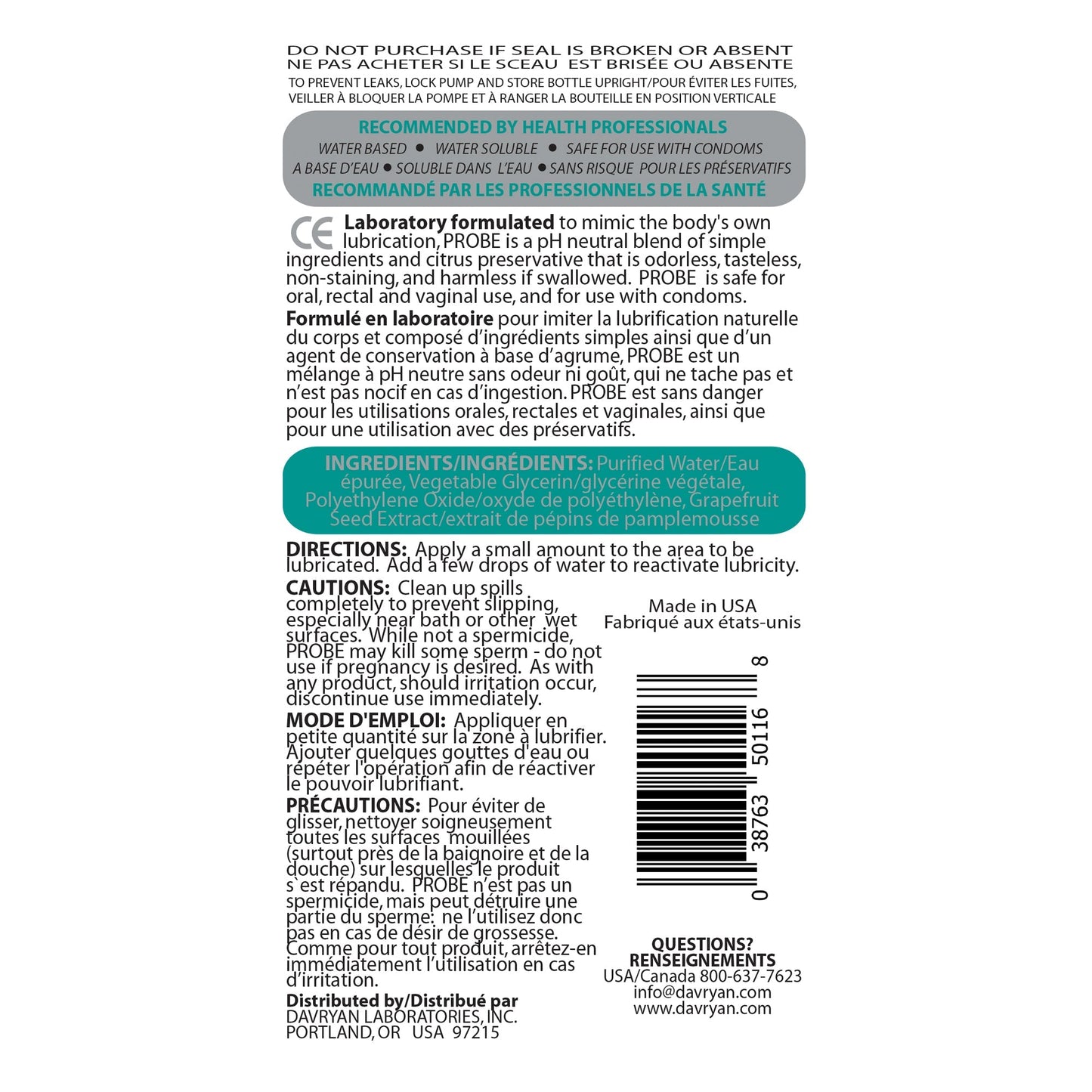 Probe Silky Light Lubricant 17oz - Lubes - The Rabbit Hole Life