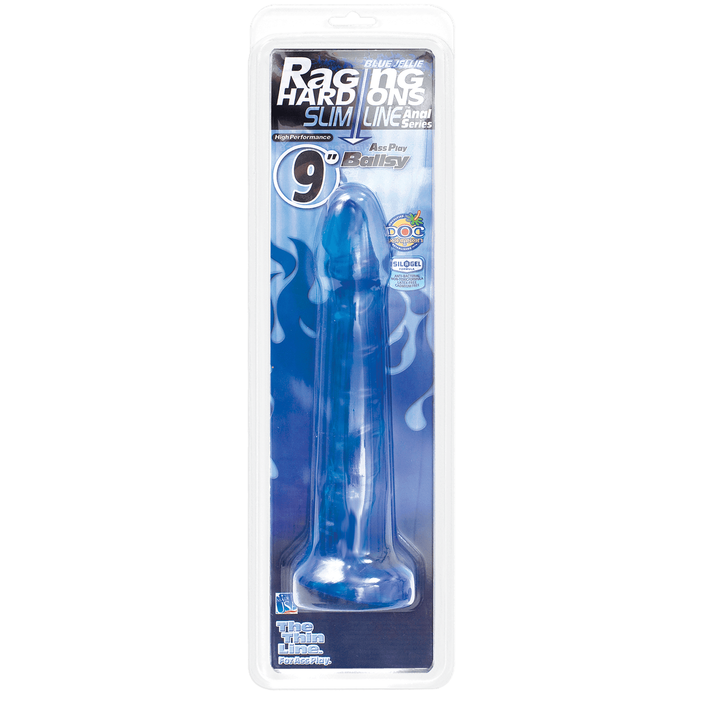 RAGING HARD-ONS - SLIMLINE - 9 INCH COBALT BLUE - Anal Toys - The Rabbit Hole Life