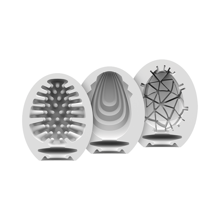 Satisfyer Masturbator Egg 3er Set (Naughty, Savage, Crunchy) Assorted - For Him - The Rabbit Hole Life