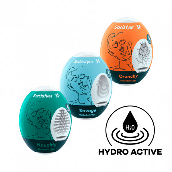Satisfyer Masturbator Egg 3er Set (Naughty, Savage, Crunchy) Assorted - For Him - The Rabbit Hole Life