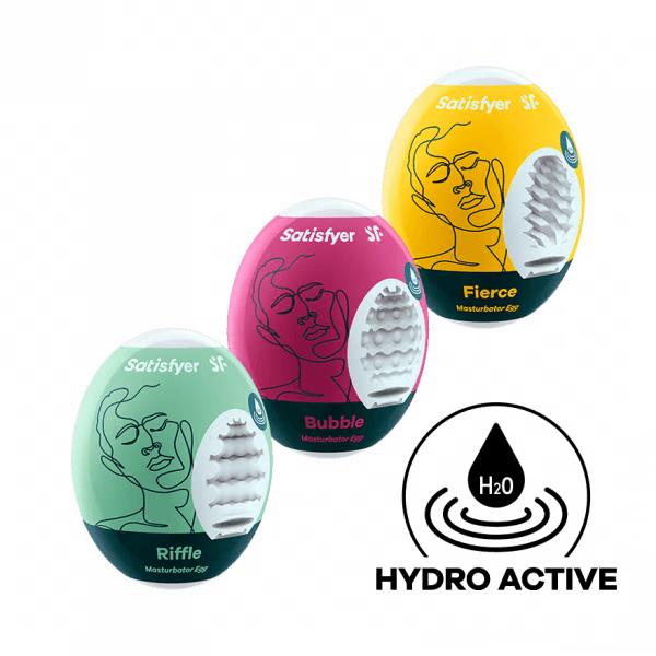 Satisfyer Masturbator Egg 3er Set (Riffle, Bubble, Fierce) Assorted - For Him - The Rabbit Hole Life