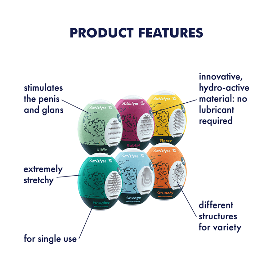 Satisfyer Masturbator Egg 6er Set (Assorted) Assorted - For Him - The Rabbit Hole Life