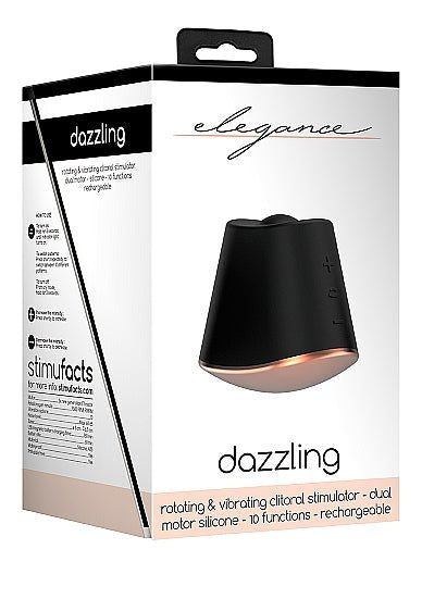 Shots Toys Elegance Dazzling Rotating & Vibrating Clitoral Stimulator Black - Vibrators - The Rabbit Hole Life