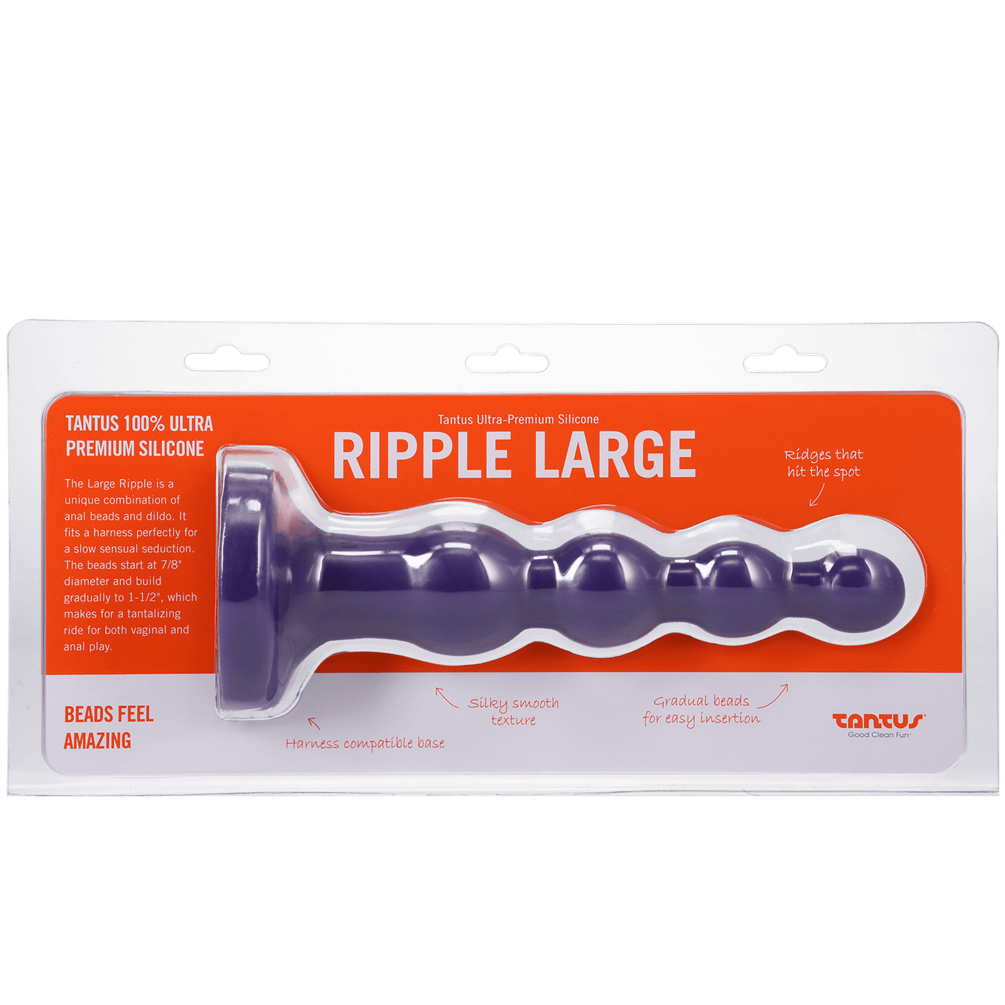 Tantus Silicone Large Ripple Butt Plug Midnight Purple - Anal Toys - The Rabbit Hole Life