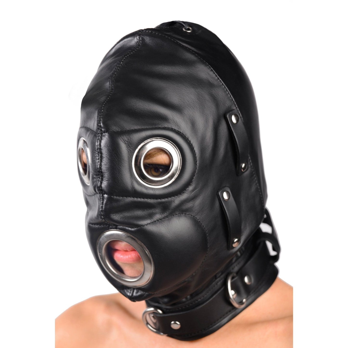 Total Lockdown Leather Hood - SmallMedium - LeatherR - The Rabbit Hole Life