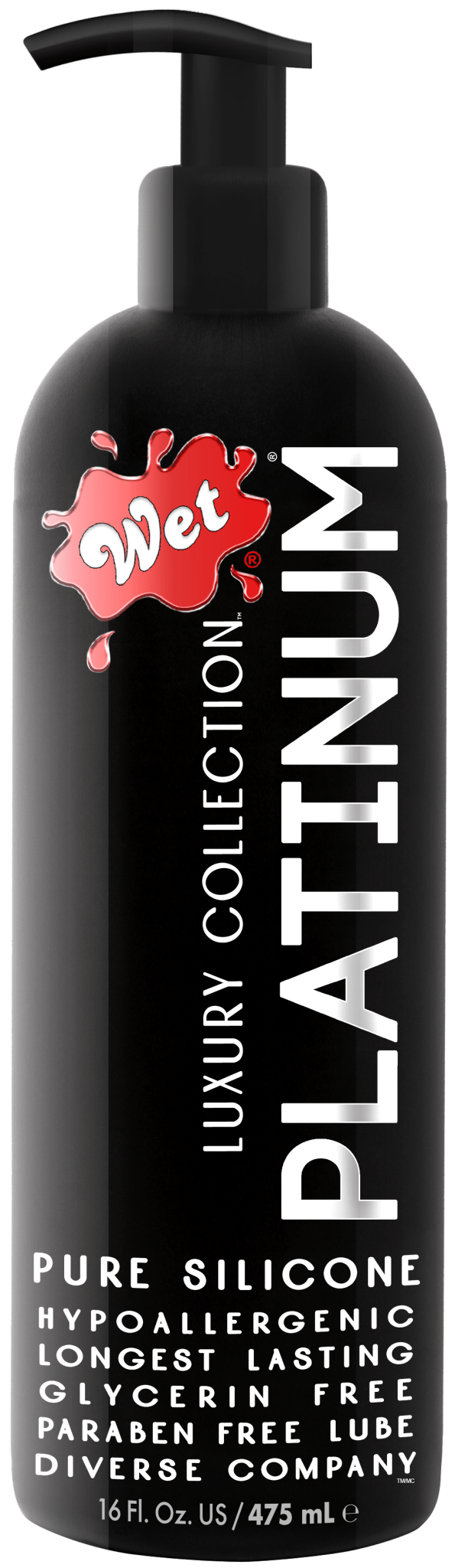 Wet Platinum Silicone Based Sex Lube 16 Ounce - Lubes - The Rabbit Hole Life