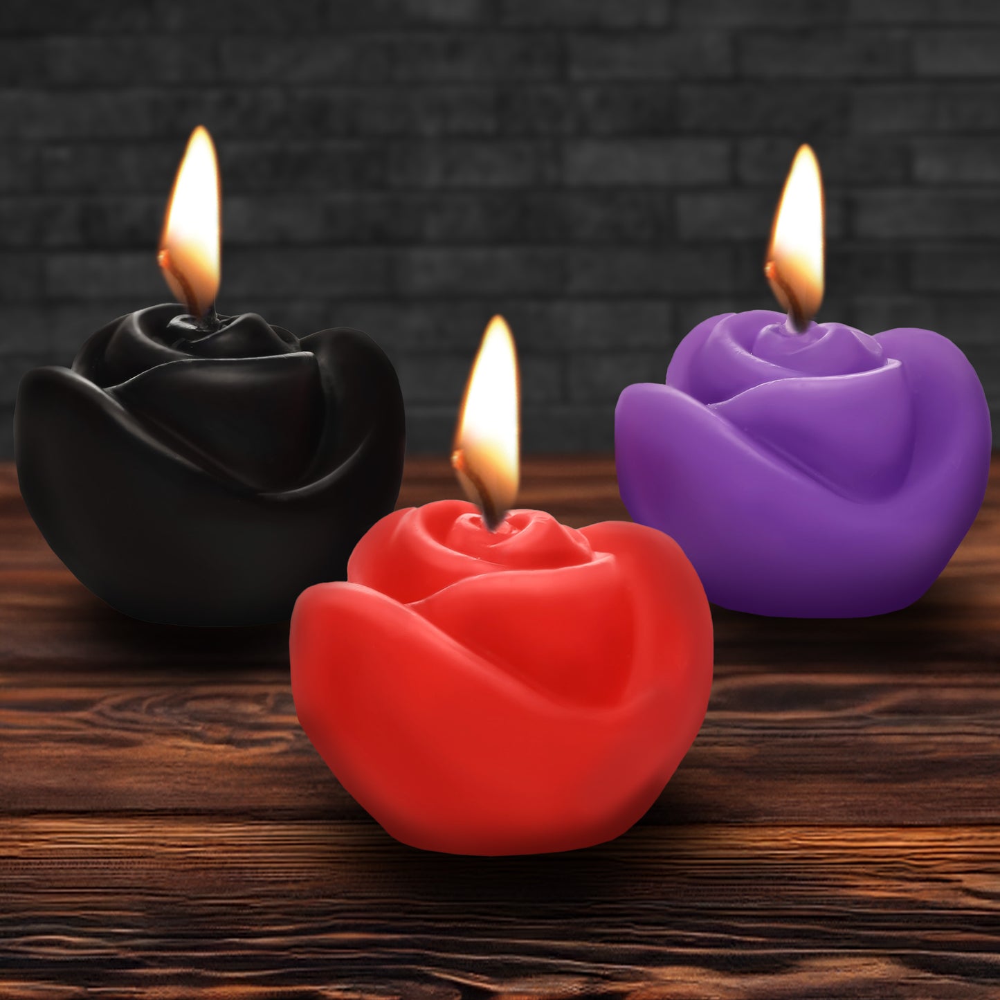 Fire Garden 3pc Rose Candle Set