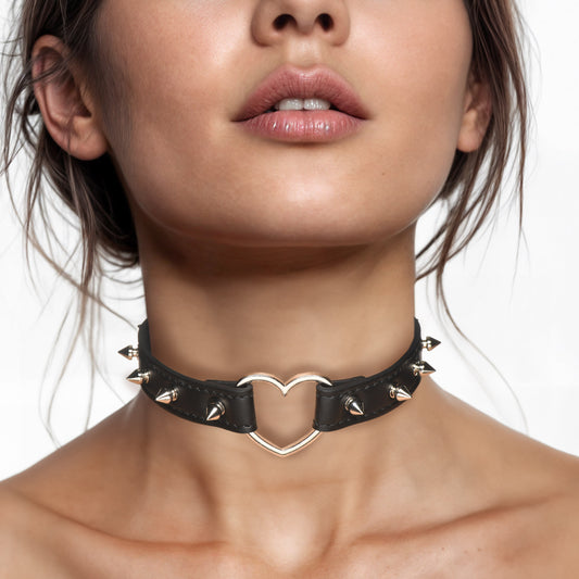 Spiked Heart Choker -