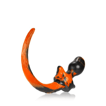 BULLDOG, puppy tail buttplug, ORANGE SWIRL, Large - Anal Toys - The Rabbit Hole Life