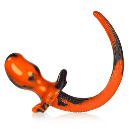 BULLDOG, puppy tail buttplug, ORANGE SWIRL, Large - Anal Toys - The Rabbit Hole Life