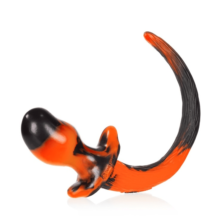 BULLDOG, puppy tail buttplug, ORANGE SWIRL, Large - Anal Toys - The Rabbit Hole Life