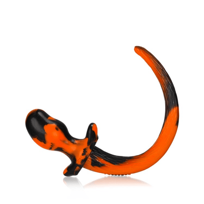 BULLDOG, puppy tail buttplug, ORANGE SWIRL, Large - Anal Toys - The Rabbit Hole Life