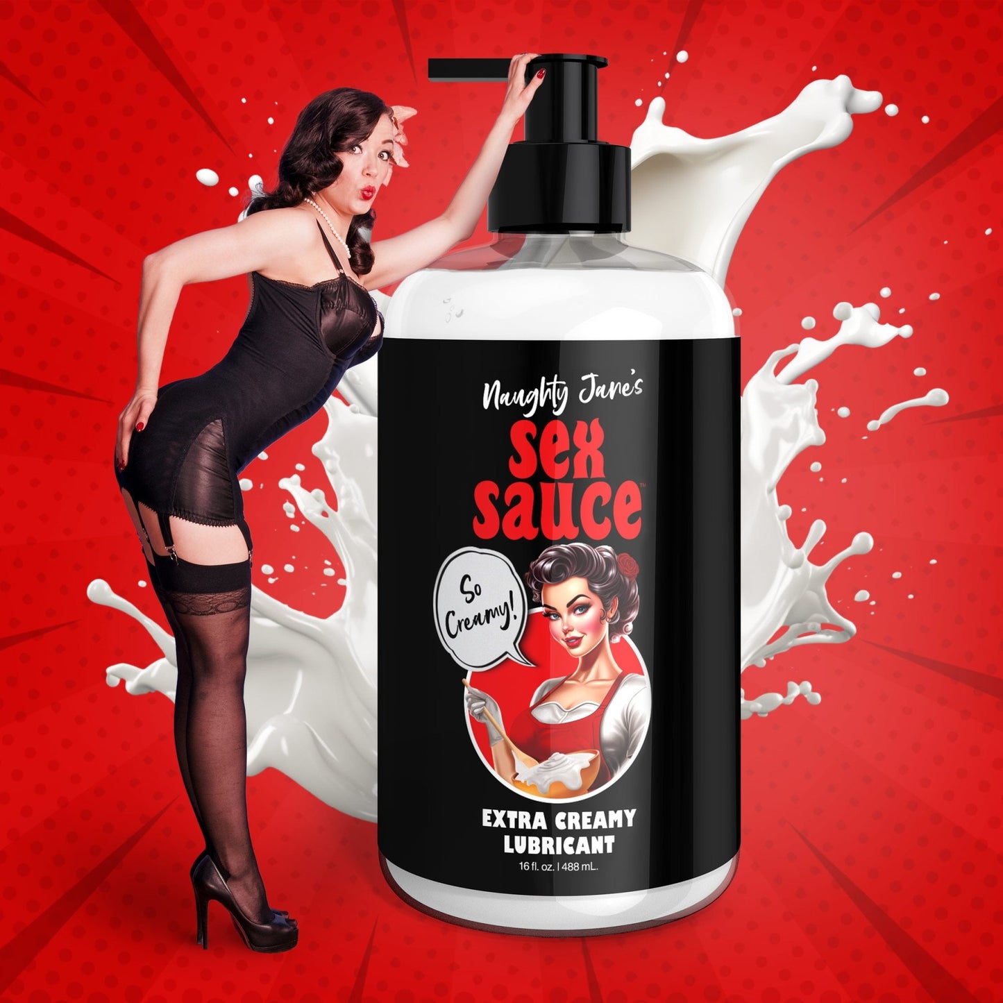 Naughty Jane's Sex Sauce Extra Creamy Lubricant - 16oz - lubes - The Rabbit Hole Life