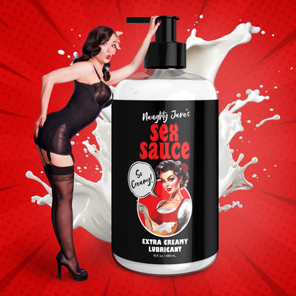 Naughty Jane's Sex Sauce Extra Creamy Lubricant - 16oz - lubes - The Rabbit Hole Life