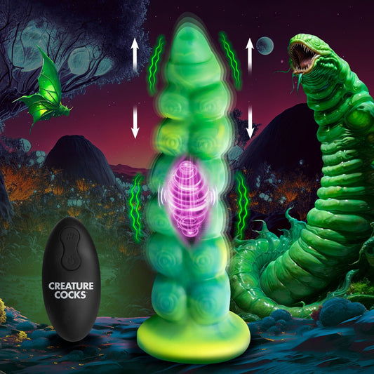 Squirmer Thrusting and Vibrating Silicone Dildo - vibesextoys - The Rabbit Hole Life