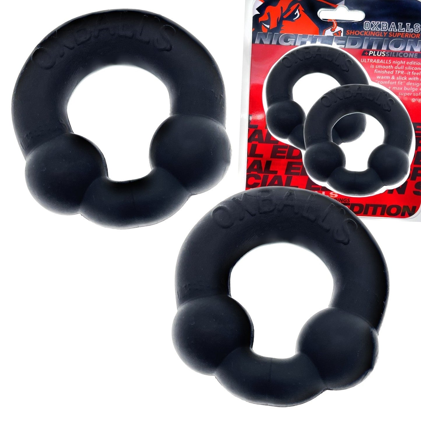 ULTRABALLS, 2-pack cockring - PLUS+SILICONE special edition - NIGHT - For Him - The Rabbit Hole Life