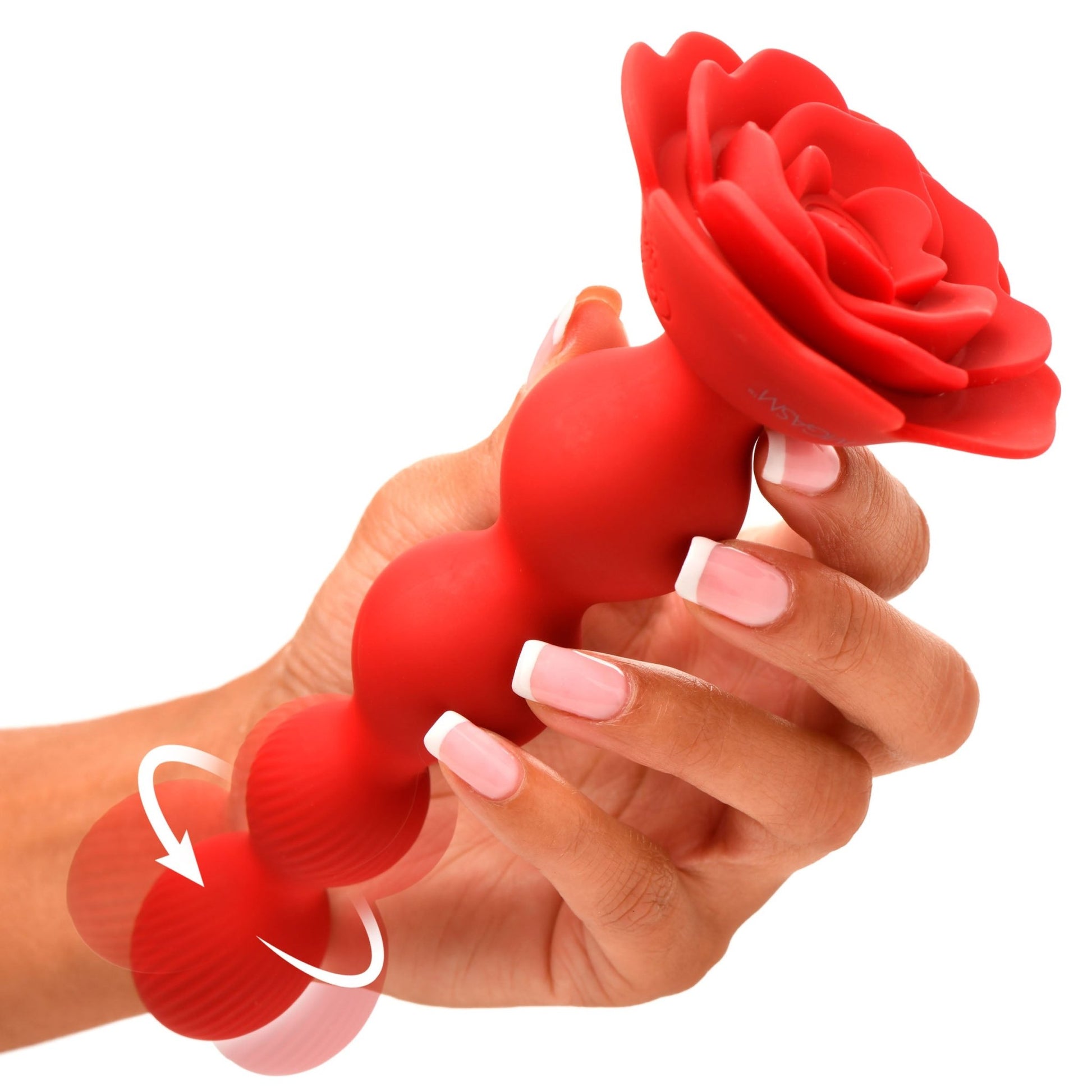 10X Rose Twirl Vibrating and Rotating Silicone Anal Beads - vibesextoys - The Rabbit Hole Life