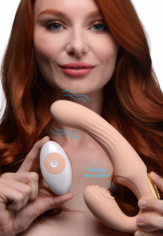 15X U-Pulse Silicone Pulsating and Vibrating Strapless Strap-on with Remote - Blush - strapless-strapon - The Rabbit Hole Life