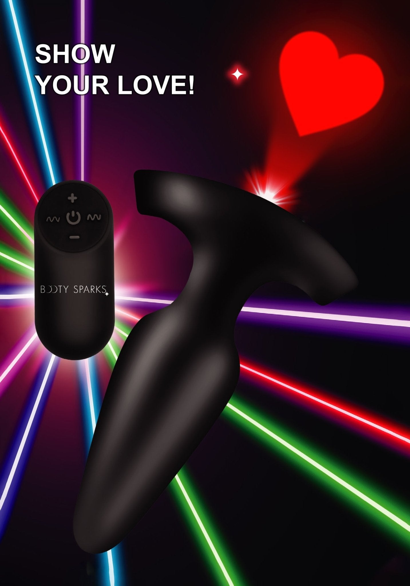 28X Laser Heart Silicone Anal Plug with Remote – Medium - butt-plugs - The Rabbit Hole Life