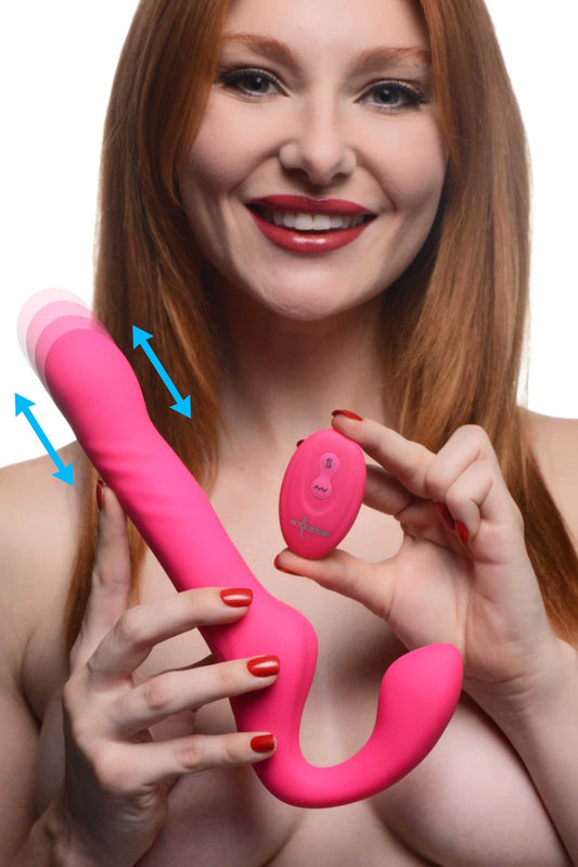 30X Thrusting and Vibrating Strapless Strap-On With Remote Control - vibesextoys - The Rabbit Hole Life