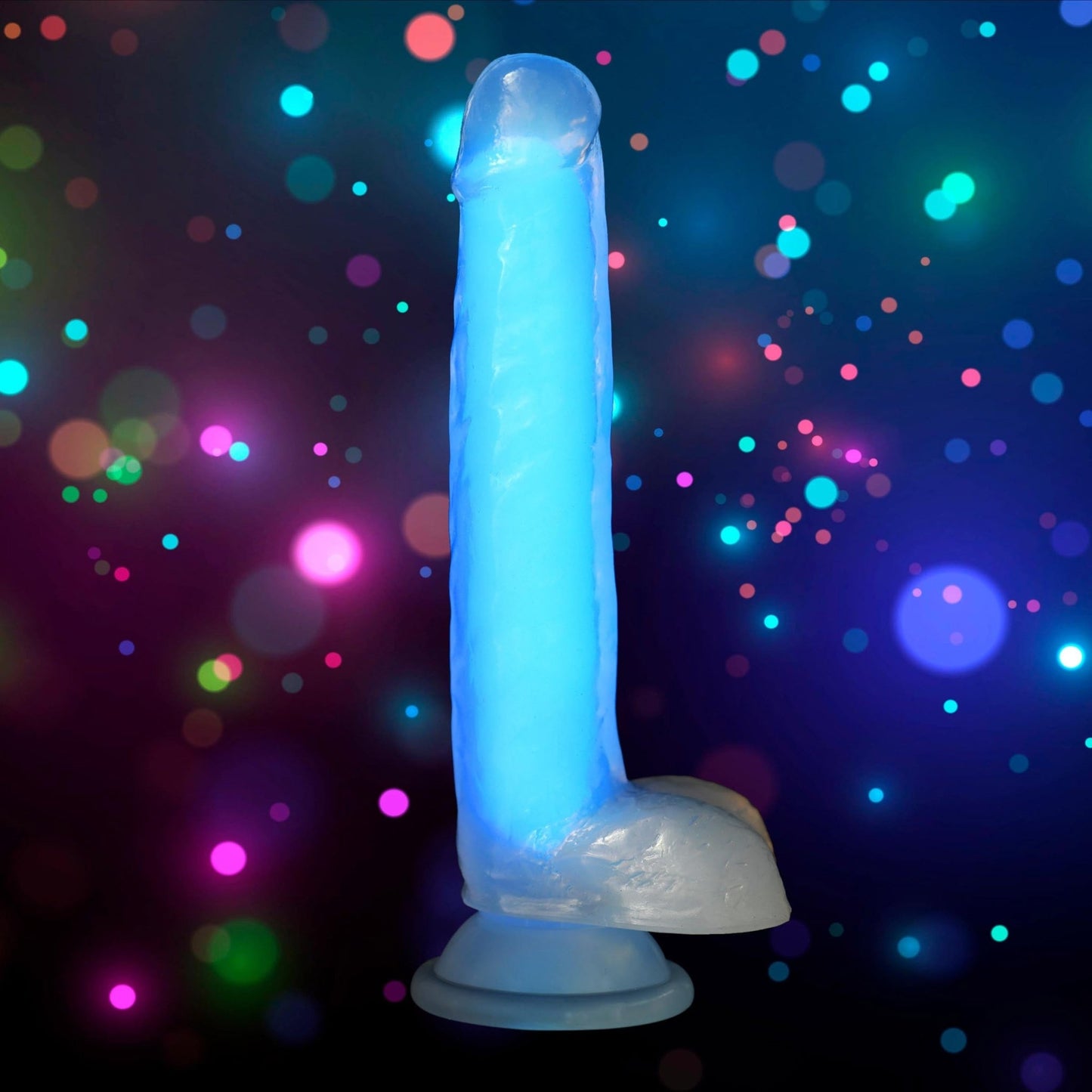 7 Inch Glow-in-the-Dark Silicone Dildo with Balls - Dildos - The Rabbit Hole Life