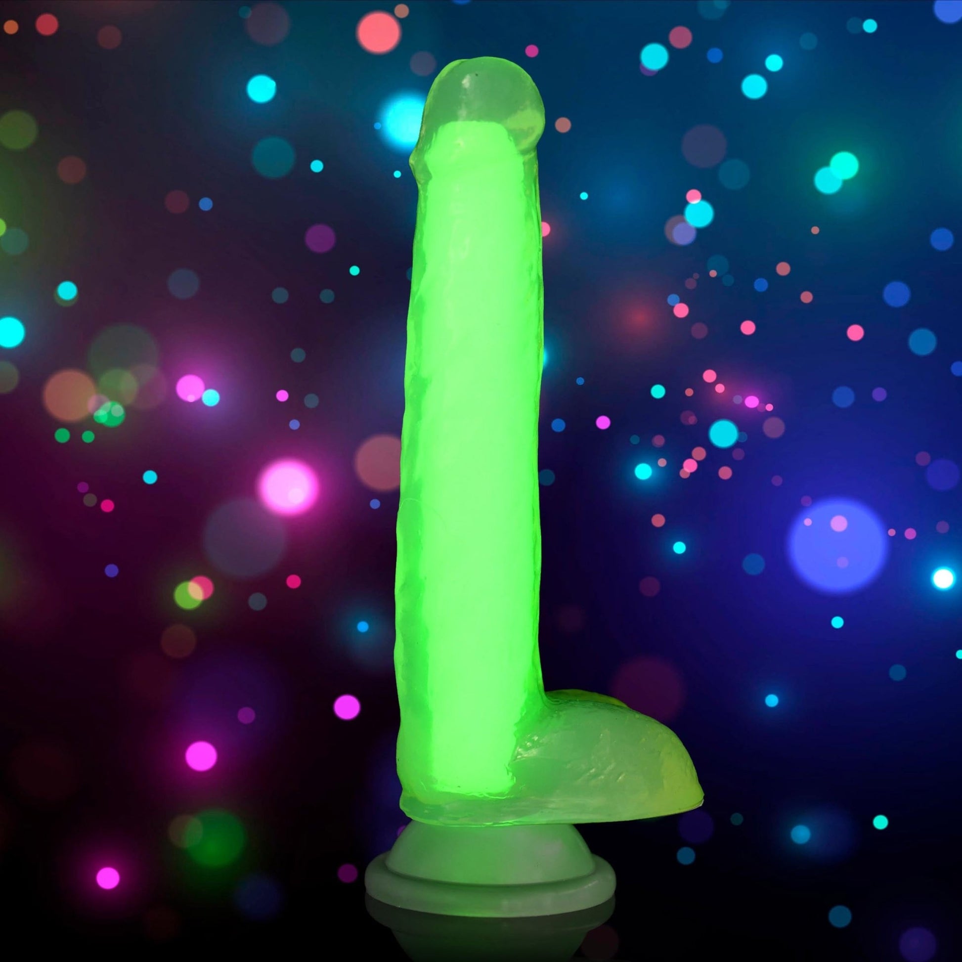 7 Inch Glow-in-the-Dark Silicone Dildo with Balls - Dildos - The Rabbit Hole Life