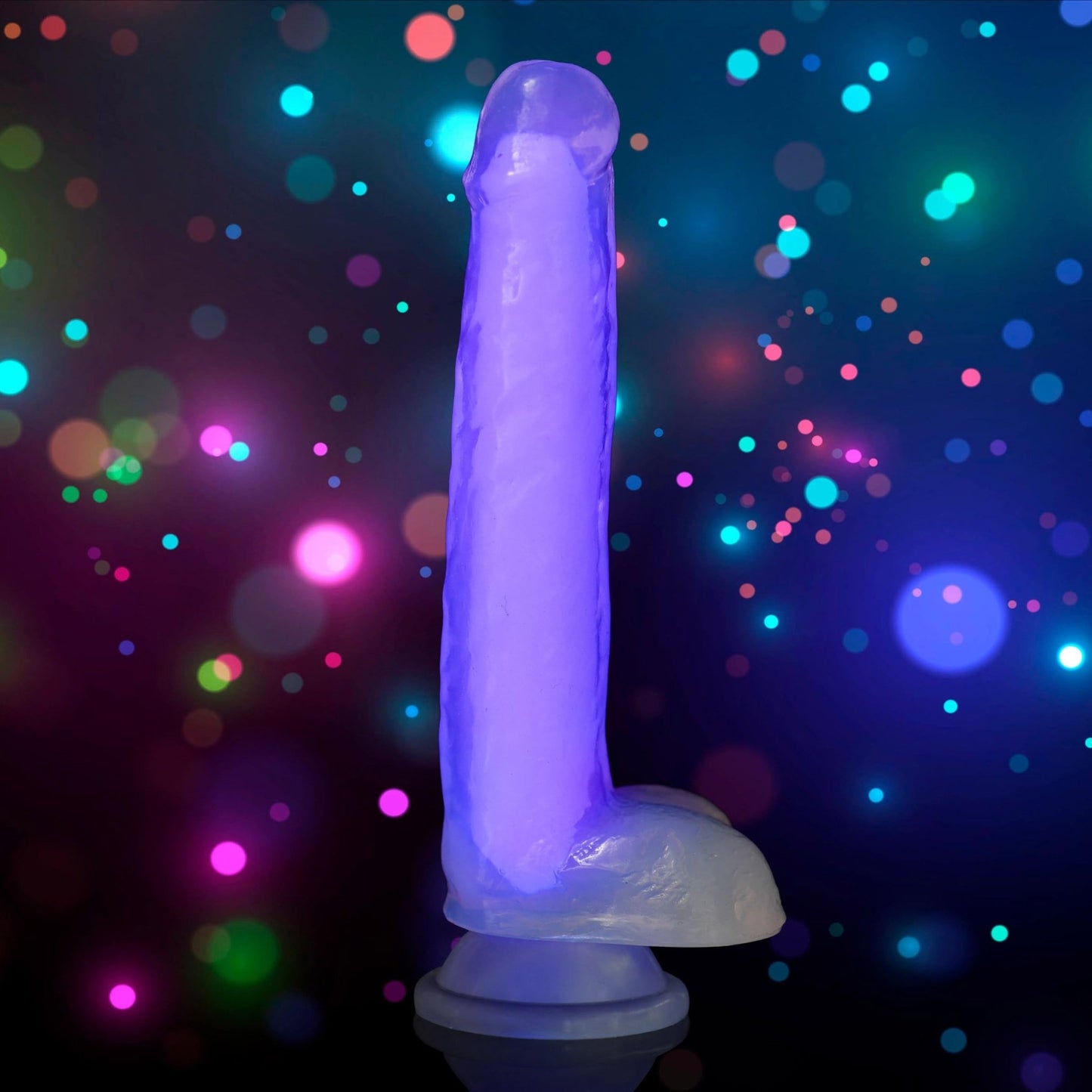 7 Inch Glow-in-the-Dark Silicone Dildo with Balls - Dildos - The Rabbit Hole Life