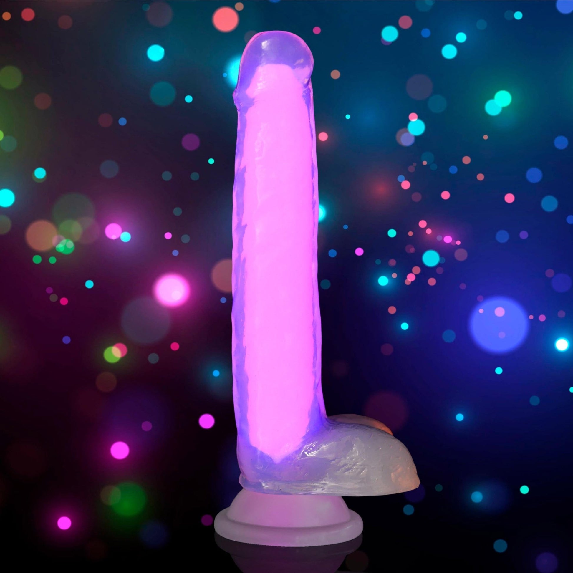 7 Inch Glow-in-the-Dark Silicone Dildo with Balls - Dildos - The Rabbit Hole Life