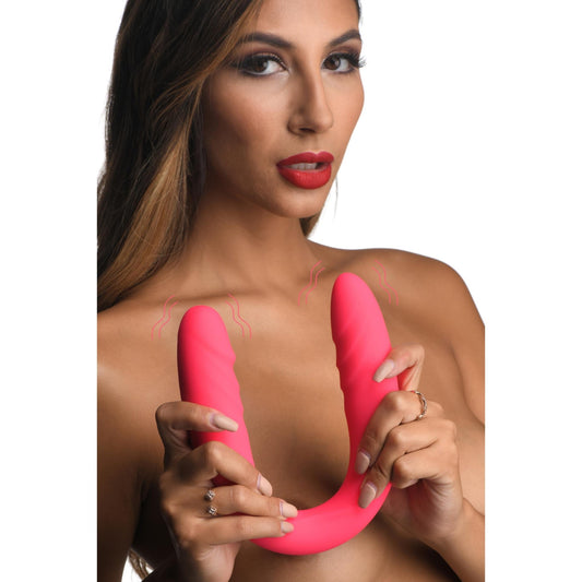 7X Double Down Silicone Double Dildo with Remote - vibrating-dildos - The Rabbit Hole Life