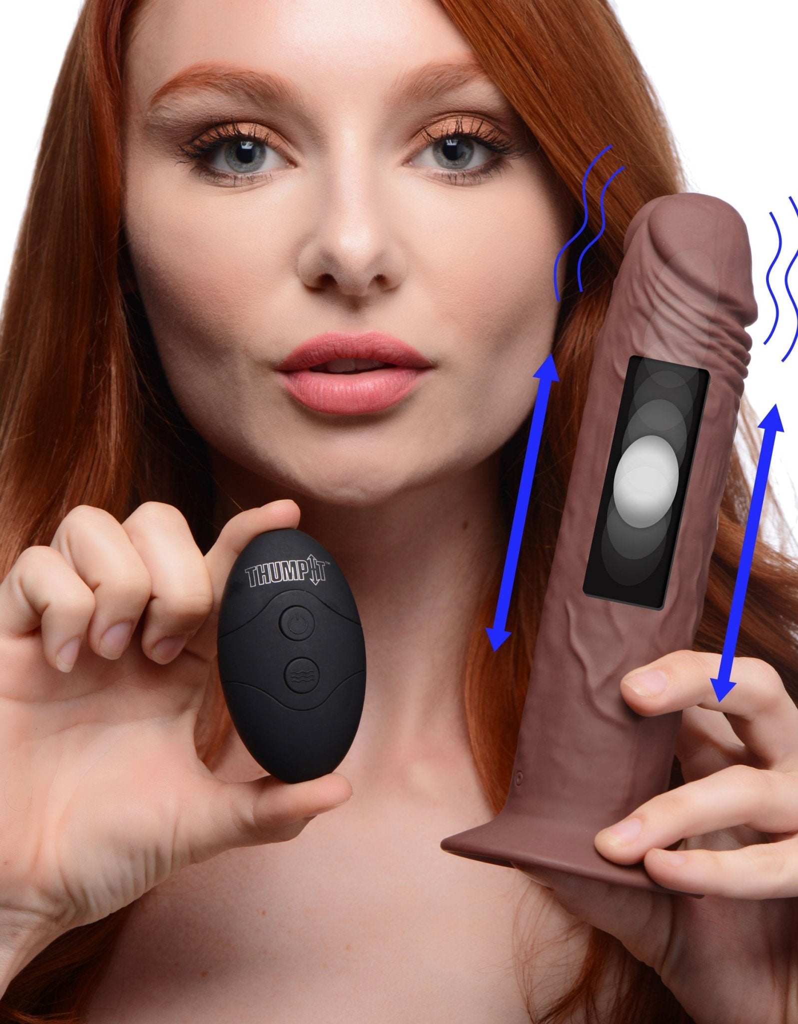 7X Remote Control Vibrating and Thumping Dildo - Dark - Dildos - The Rabbit Hole Life