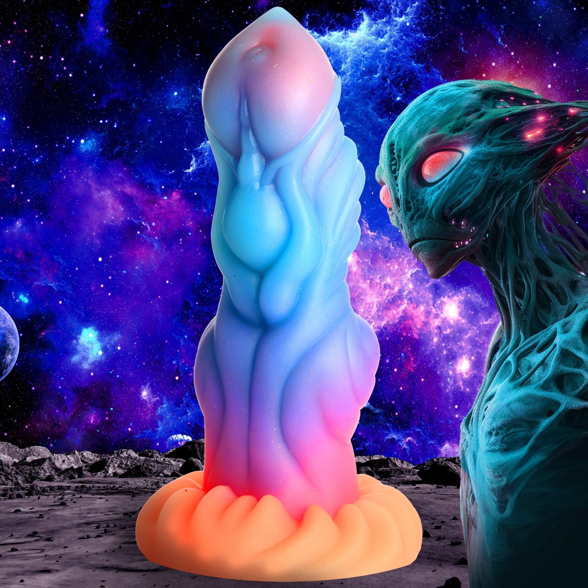 Alien Invader Glow-In-The-Dark Silicone Dildo - Dildos - The Rabbit Hole Life