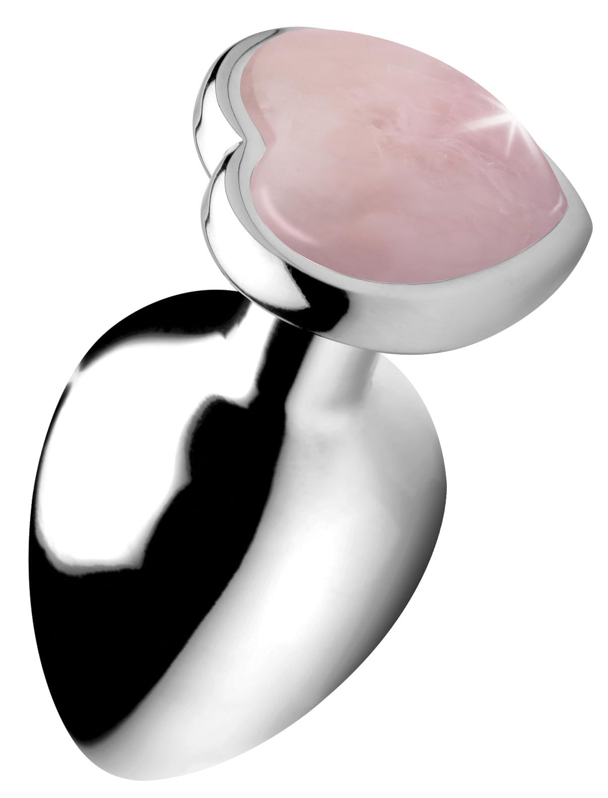 Authentic Rose Quartz Gemstone Heart Anal Plug - Large - butt-plugs - The Rabbit Hole Life