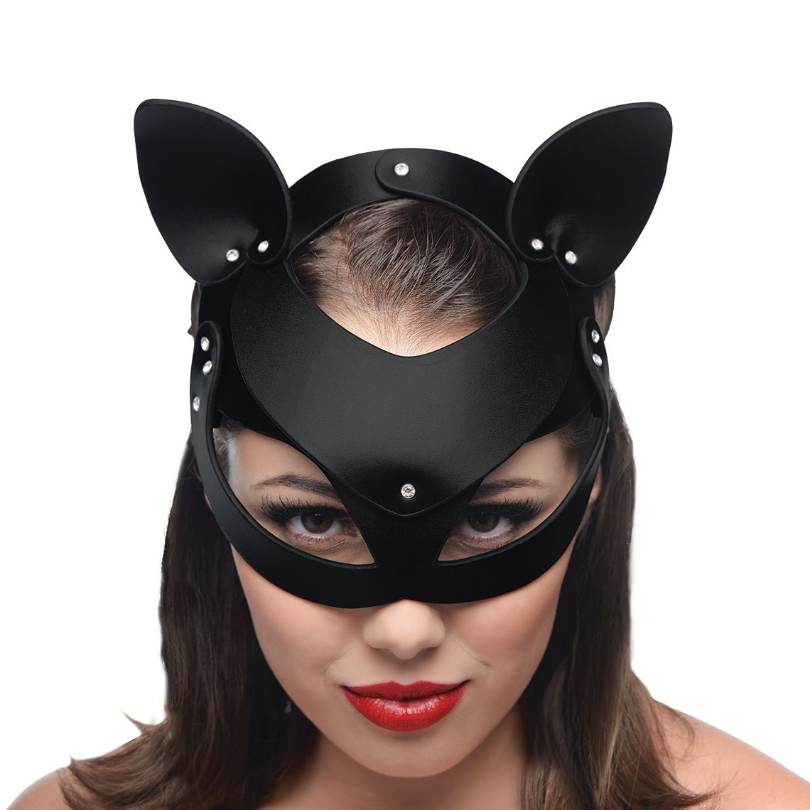 Bad Kitten Leather Cat Mask - hoods-muzzles - The Rabbit Hole Life