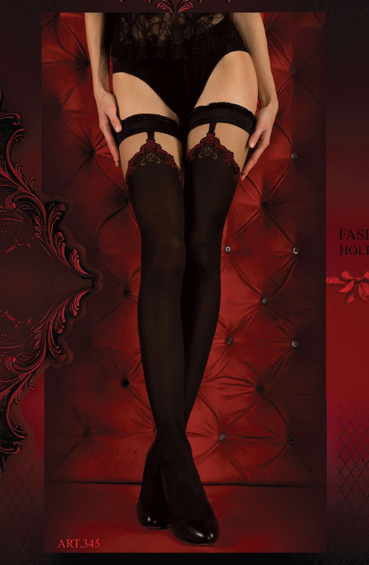 Ballerina 345 Hold Ups Nero (Black) / Red - The Rabbit Hole Life