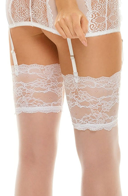 Beauty Night BN6541 Romance Stockings White - The Rabbit Hole Life