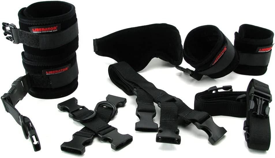 Bed Buckler Tether and Cuff Restraint Kit Black Microfiber - BDSM - The Rabbit Hole Life