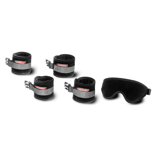 Black Label Seduction Cuff Kit Black Microfiber - BDSM - The Rabbit Hole Life