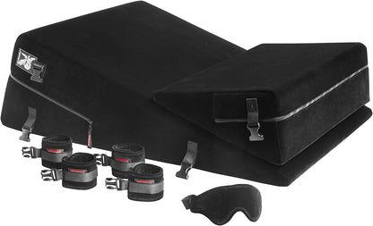 Black Label Wedge/Ramp Combo Male Packaging Microfiber W/Cuffs Black - BDSM - The Rabbit Hole Life