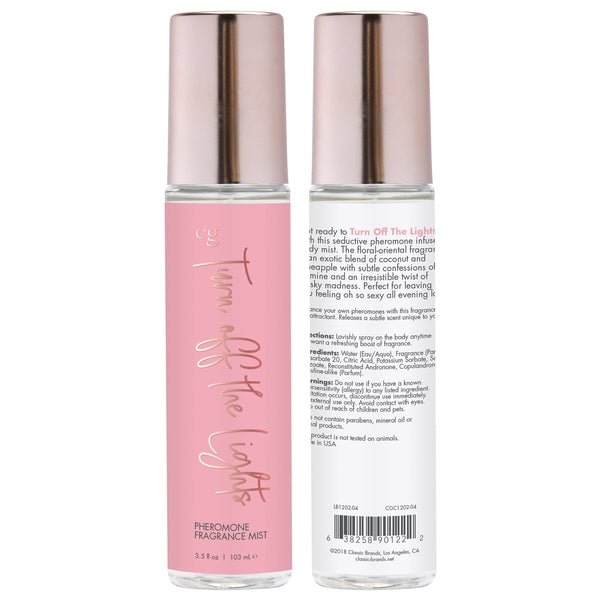 CG TURN OFF THE LIGHTS Fragrance Body Mist with Pheromones - Floral - Oriental 3.5oz | 103mL - Lubes - The Rabbit Hole Life