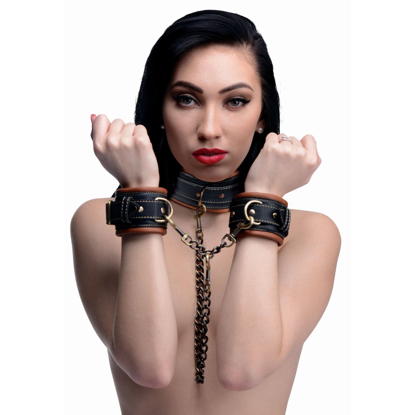 Coax Collar to Wrist Restraints - LeatherR - The Rabbit Hole Life