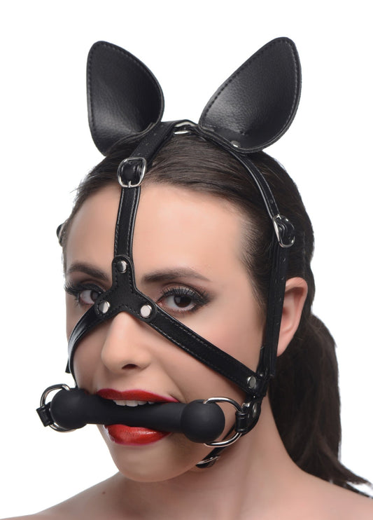 Dark Horse Pony Head Harness with Silicone Bit - face-mask - The Rabbit Hole Life